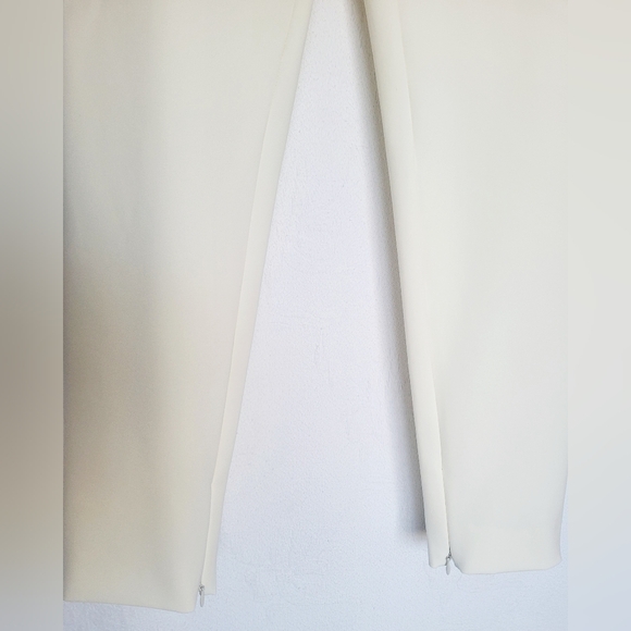 MaxMara Luxe Women's Leisure Trausers Skinny Side Zip Cream Zip Leg Small - Picture 6 of 14